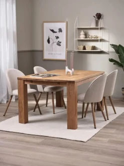 Discount OLDE + THORUPMesa OLDE L160 roble natural + 4 sillas THORUP beis/roble Mesas De Comedor|Conjuntos De Comedor