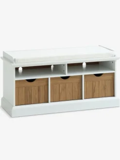 OLDEKROGBanco OLDEKROG 3 cajones blanco/color roble salvaje natural Bancos|Bancos