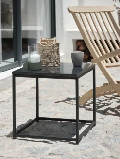 Hot OLDHUSEMesa auxiliar OLDHUSE A45xL45xA45 negro Mesas De Jardín|Muebles De Jardín