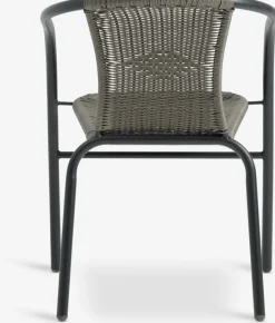 Discount RADSTRUP + GRENAAMesa RADSTRUP Ø60 negro + 2 sillas GRENAA gris Conjuntos Mesa Y Sillas De Jardín