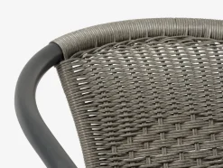 Discount RADSTRUP + GRENAAMesa RADSTRUP Ø60 negro + 2 sillas GRENAA gris Conjuntos Mesa Y Sillas De Jardín
