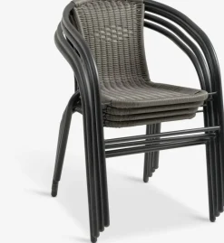 Discount RADSTRUP + GRENAAMesa RADSTRUP Ø60 negro + 2 sillas GRENAA gris Conjuntos Mesa Y Sillas De Jardín