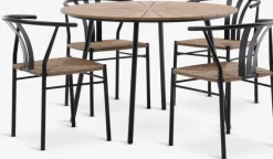 RANGSTRUP + TAGMARKMesa RANGSTRUP Ø110 natural/negro + 4 sillas TAGMARK Conjuntos Mesa Y Sillas De Jardín