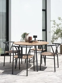 RANGSTRUP + TAGMARKMesa RANGSTRUP Ø110 natural/negro + 4 sillas TAGMARK Conjuntos Mesa Y Sillas De Jardín