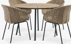 Hot RANGSTRUP + TUERNEMesa RANGSTRUP Ø110 + 4 sillas TUERNE natural Conjuntos Mesa Y Sillas De Jardín