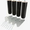 Discount RAUDSUNDAPatas de cama Ø6xA20cm RAUDSUNDA haya negro 4 unidades Patas Para Somier