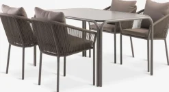 Outlet RAUMA + GILJAMesa RAUMA L140 + 4 sillas GILJA arena oscuro Conjuntos Mesa Y Sillas De Jardín
