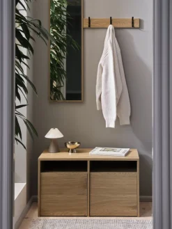 Best RAVSTEDMueble recibidor RAVSTED espejo 2 cajones color roble cálido Percheros Con Zapatero|Percheros Con Zapatero