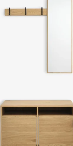 Best RAVSTEDMueble recibidor RAVSTED espejo 2 cajones color roble cálido Percheros Con Zapatero|Percheros Con Zapatero