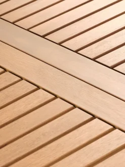 Outlet RENA + NYLENDIAMesa RENA L54/175 madera dura + 4 sillas NYLENDIA beis Conjuntos Mesa Y Sillas De Jardín