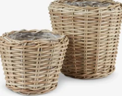 RINGTROSTCesto de jardín RINGTROST Ø37/32 kubu natural juego de 2 Maceteros