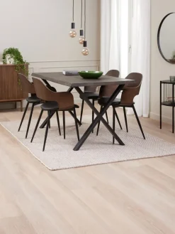 Hot ROSKILDEMesa de comedor ROSKILDE 80×140 roble oscuro Mesas De Comedor