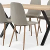 New ROSLEV + BISTRUPMesa ROSLEV L140 roble natural + 4 sillas BISTRUP arena Mesas De Comedor|Conjuntos De Comedor