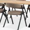ROSLEV + HINDEVADMesa ROSLEV L200 roble natural + 4 HINDEVAD marrón claro Mesas De Comedor|Conjuntos De Comedor