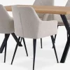 New ROSLEV + PURHUSMesa ROSLEV L140 roble natural + 4 PURHUS blanco crudo/negro Mesas De Comedor|Conjuntos De Comedor