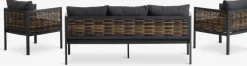Best SALTENConjunto muebles jardín SALTEN 5 plazas secado rápido negro Conjuntos Mesa Y Sillas De Jardín|Muebles De Jardín