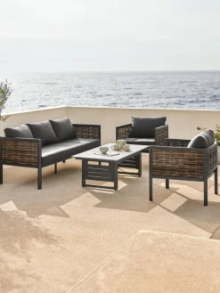 Best SALTENConjunto muebles jardín SALTEN 5 plazas secado rápido negro Conjuntos Mesa Y Sillas De Jardín|Muebles De Jardín