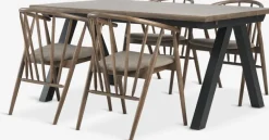 SANDBY + LYKSBORGMesa SANDBY L160 roble oscuro + 4 LYKSBORG roble oscuro Mesas De Comedor|Conjuntos De Comedor