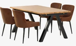 Sale SANDBY + PEBRINGEMesa SANDBY L160 roble natural + 4 sillas PEBRINGE marrón Mesas De Comedor|Conjuntos De Comedor