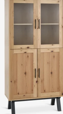 Sale SANDBYVitrina SANDBY 2 puertas roble natural/negro Vitrinas|Vitrinas