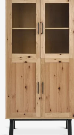 Sale SANDBYVitrina SANDBY 2 puertas roble natural/negro Vitrinas|Vitrinas