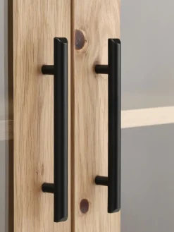 Sale SANDBYVitrina SANDBY 2 puertas roble natural/negro Vitrinas|Vitrinas