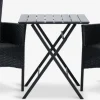 Discount SANDVIKA + AIDTMesa SANDVIKA L65 + 2 sillas AIDT negro Conjuntos Mesa Y Sillas De Jardín
