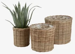Outlet SANSEBIECesto de jardín SANSEBIE Ø40/33/25 kubu natural 3 unidades Maceteros