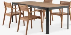 Clearance SIRDAL + HAMRAMesa SIRDAL L211 + 4 sillas HAMRA madera dura Conjuntos Mesa Y Sillas De Jardín
