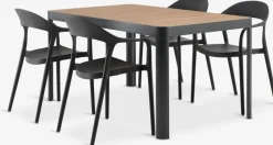 Clearance SIRDAL + NANNESTADMesa SIRDAL L149 madera dura + 4 sillas NANNESTAD Conjuntos Mesa Y Sillas De Jardín