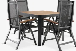 SIRDAL + SIRDALMesa SIRDAL L91 madera dura + 4 sillas SIRDAL gris Conjuntos Mesa Y Sillas De Jardín