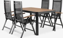 Hot SIRDAL + SIRDALMesa SIRDAL L149 madera dura + 4 sillas SIRDAL gris Conjuntos Mesa Y Sillas De Jardín