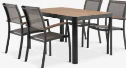 Best SIRDAL + SIRDALMesa SIRDAL L149 madera dura + 4 sillas SIRDAL gris Conjuntos Mesa Y Sillas De Jardín