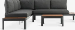 Hot SIRDALConjunto muebles jardín SIRDAL 5 plazas gris oscuro Conjuntos Mesa Y Sillas De Jardín|Muebles De Jardín