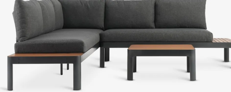 Hot SIRDALConjunto muebles jardín SIRDAL 5 plazas gris oscuro Conjuntos Mesa Y Sillas De Jardín|Muebles De Jardín