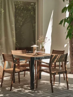 Hot SIRDALMesa de jardín SIRDAL A91xL91 madera dura Mesas De Jardín