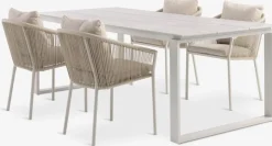 Sale SONNERUP + GILJAMesa SONNERUP L215 + 4 sillas GILJA beis Conjuntos Mesa Y Sillas De Jardín