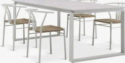 Discount SONNERUP + TAGMARKMesa SONNERUP L215 + 4 sillas TAGMARK beis Conjuntos Mesa Y Sillas De Jardín