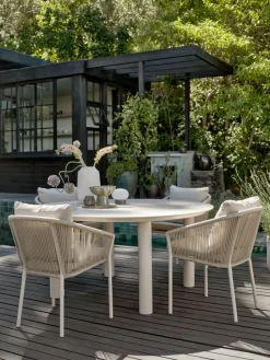 Clearance SURNADAL + GILJAMesa SURNADAL Ø150 + 4 sillas GILJA beis Conjuntos Mesa Y Sillas De Jardín
