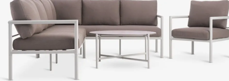 New TAERNABYConjunto muebles jardín TAERNABY 7 plazas beis Conjuntos Mesa Y Sillas De Jardín|Muebles De Jardín