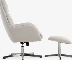 Clearance TANKEDALSillón reclinable TANKEDAL con reposapiés tela beis/cromo Sillones