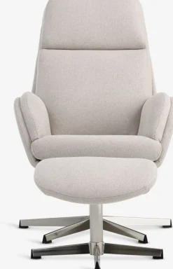 Clearance TANKEDALSillón reclinable TANKEDAL con reposapiés tela beis/cromo Sillones