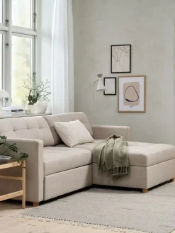 Best TEGLHUSESofá cama con chaise longue TEGLHUSE tela beis Sofás Cama|Sofás Cama