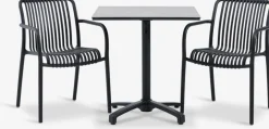 New TIPMOSE + NABBENMesa TIPMOSE L70 gris + 2 sillas NABBEN negro Conjuntos Mesa Y Sillas De Jardín