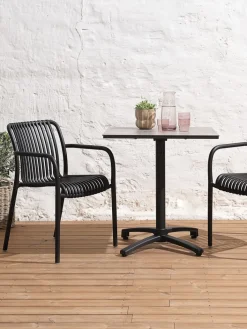 New TIPMOSE + NABBENMesa TIPMOSE L70 gris + 2 sillas NABBEN negro Conjuntos Mesa Y Sillas De Jardín