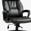 New TJELESilla de oficina TJELE polipiel negro/negro Sillas De Oficina|Sillas Gaming