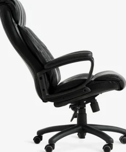 New TJELESilla de oficina TJELE polipiel negro/negro Sillas De Oficina|Sillas Gaming