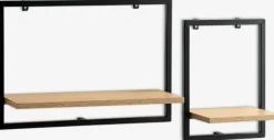 Clearance TRAPPEDALEstante de pared TRAPPEDAL 2 uds color roble cálido/negro Baldas|Baldas