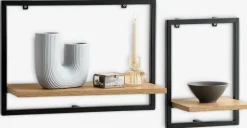 Clearance TRAPPEDALEstante de pared TRAPPEDAL 2 uds color roble cálido/negro Baldas|Baldas
