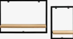 Clearance TRAPPEDALEstante de pared TRAPPEDAL 2 uds color roble cálido/negro Baldas|Baldas